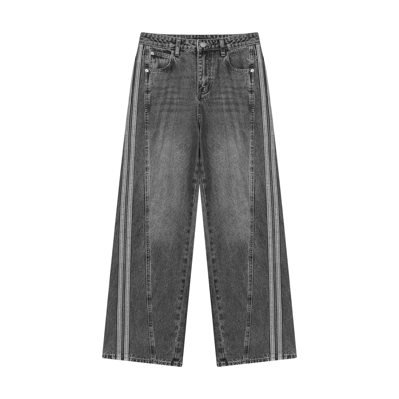 Women’s Wide-Leg Denim Jeans – Black front