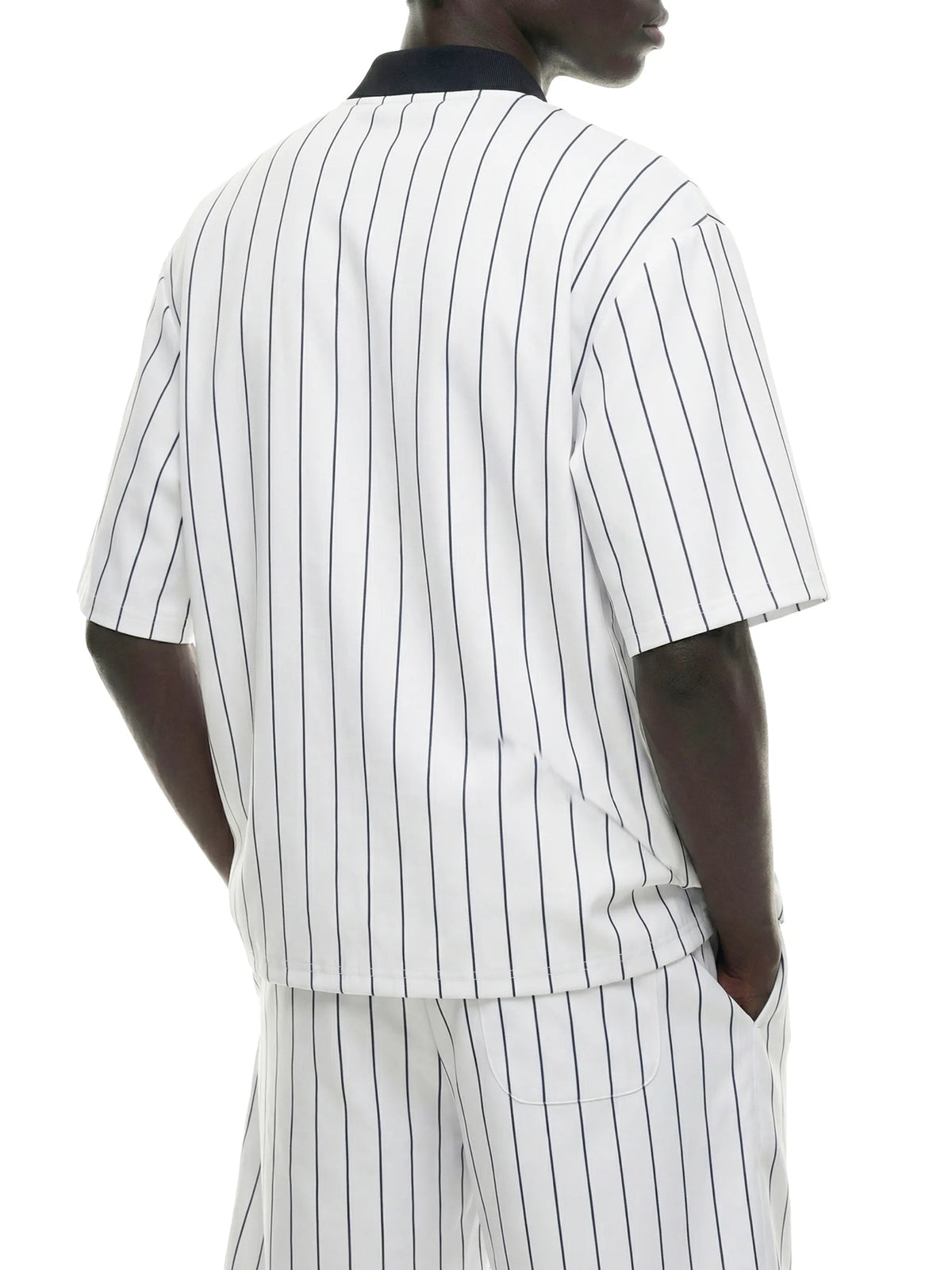 Unisex Striped Full-Zip Baseball Jersey