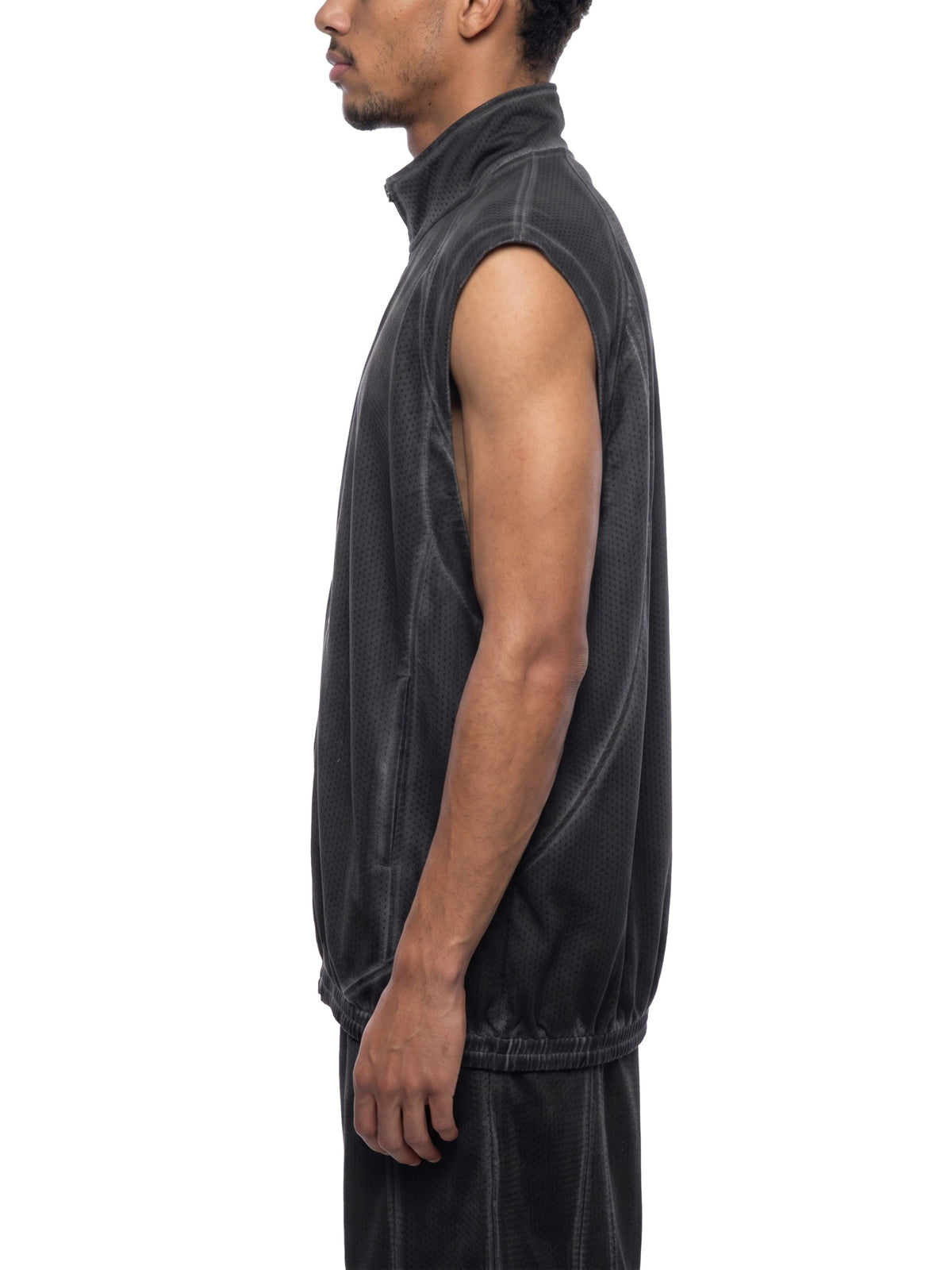 Unisex Vintage Wash Mesh Full-Zip Vest