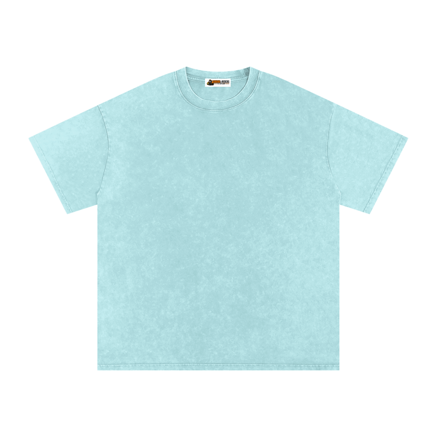 Water Blue Snow-Washed Oversized Cotton T-Shirt – front view