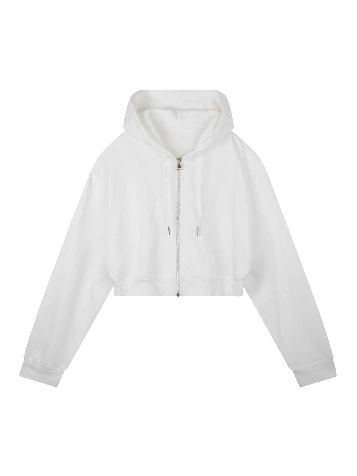Essential Cropped Zip-Up Hoodie