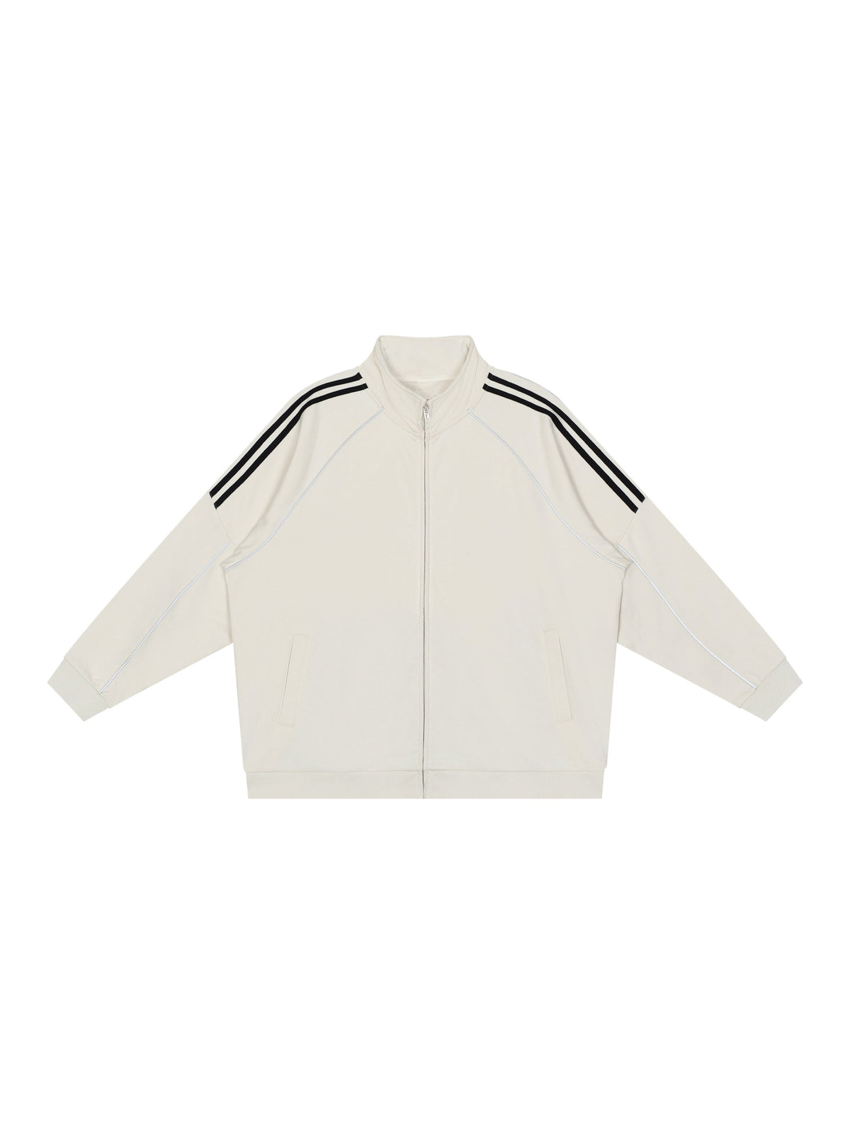 Reflective Striped Raglan Sleeve Jacket