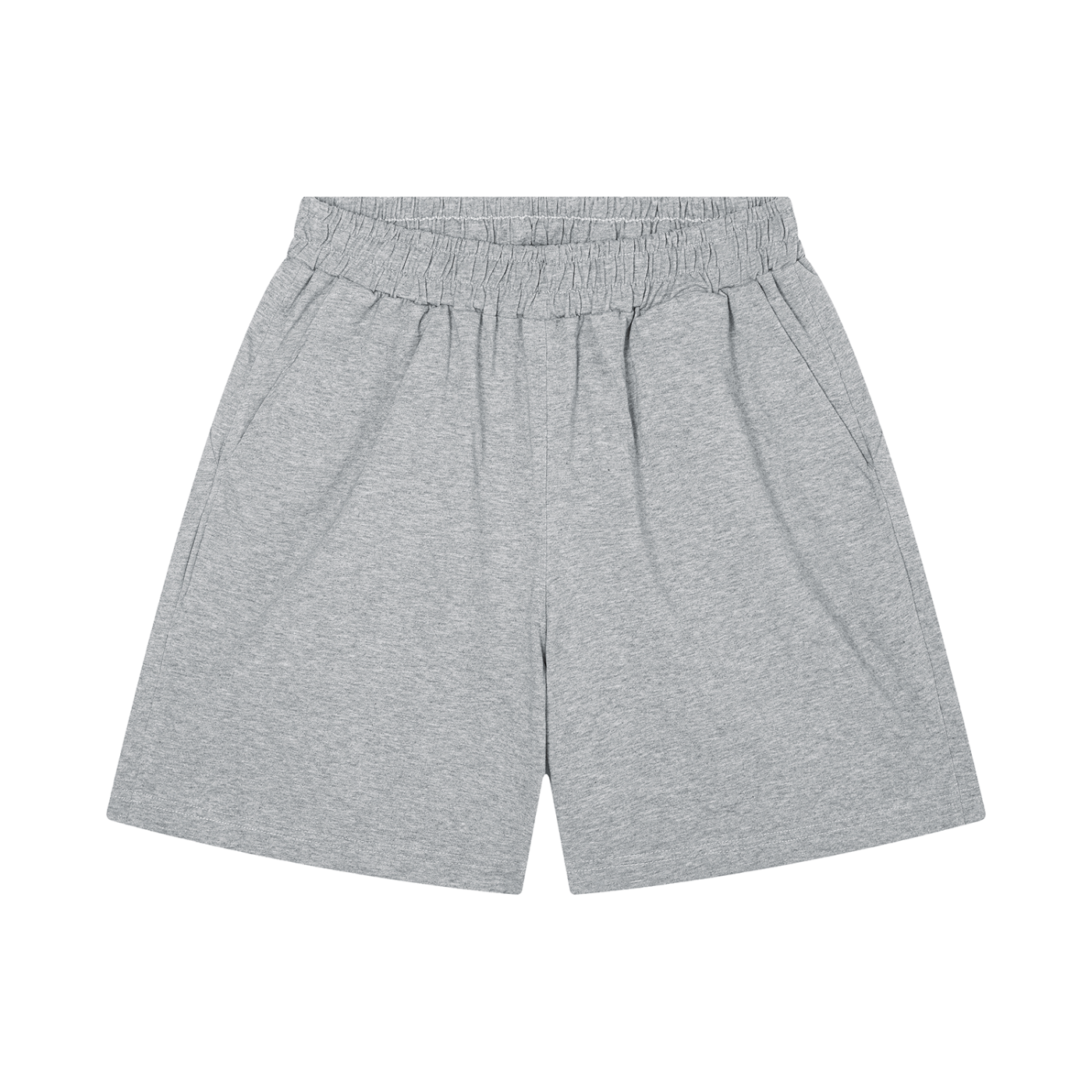 Unisex Regular Fit Shorts in Flower Grey — front view