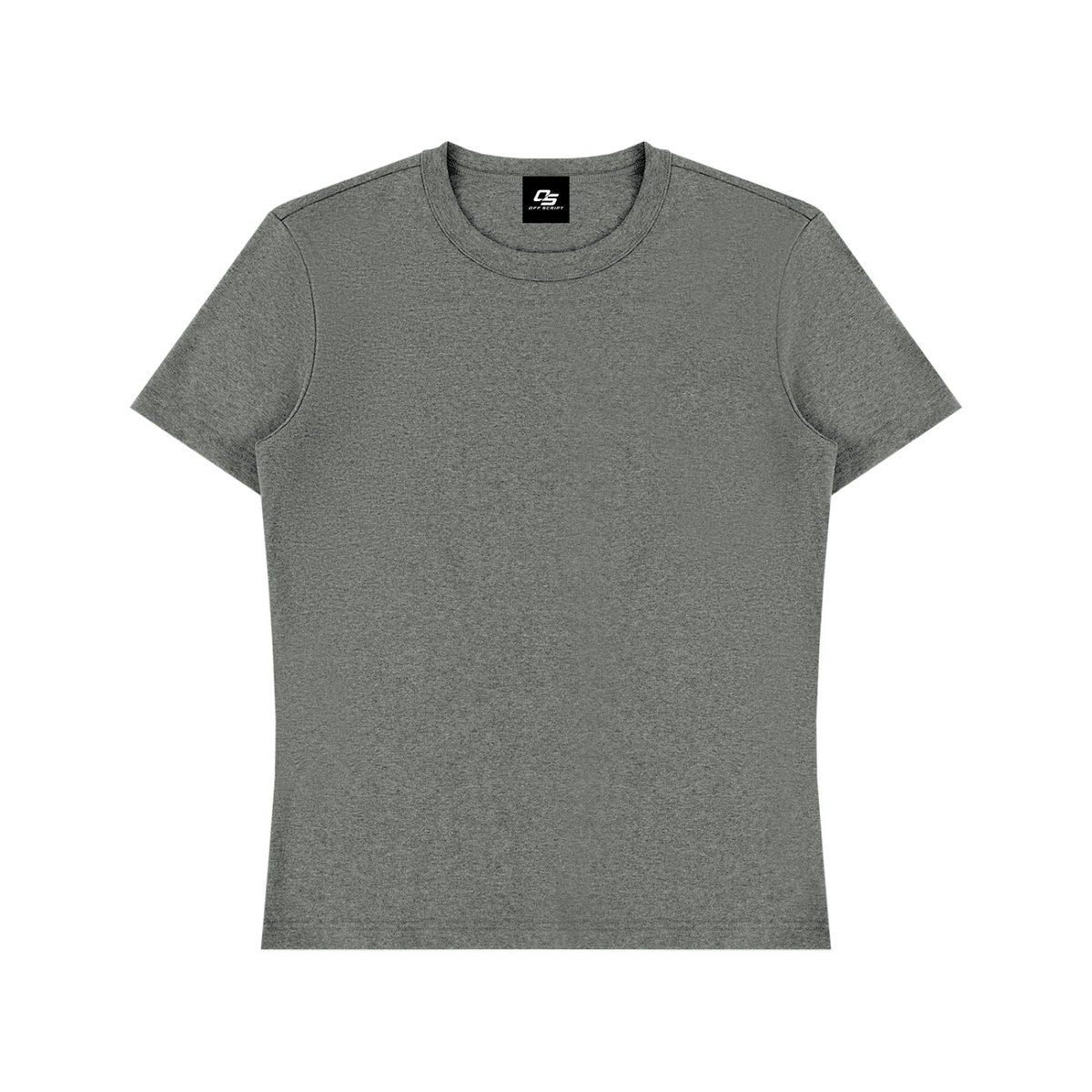 Flower Gray Unisex Heavyweight Cotton T-Shirt front product view