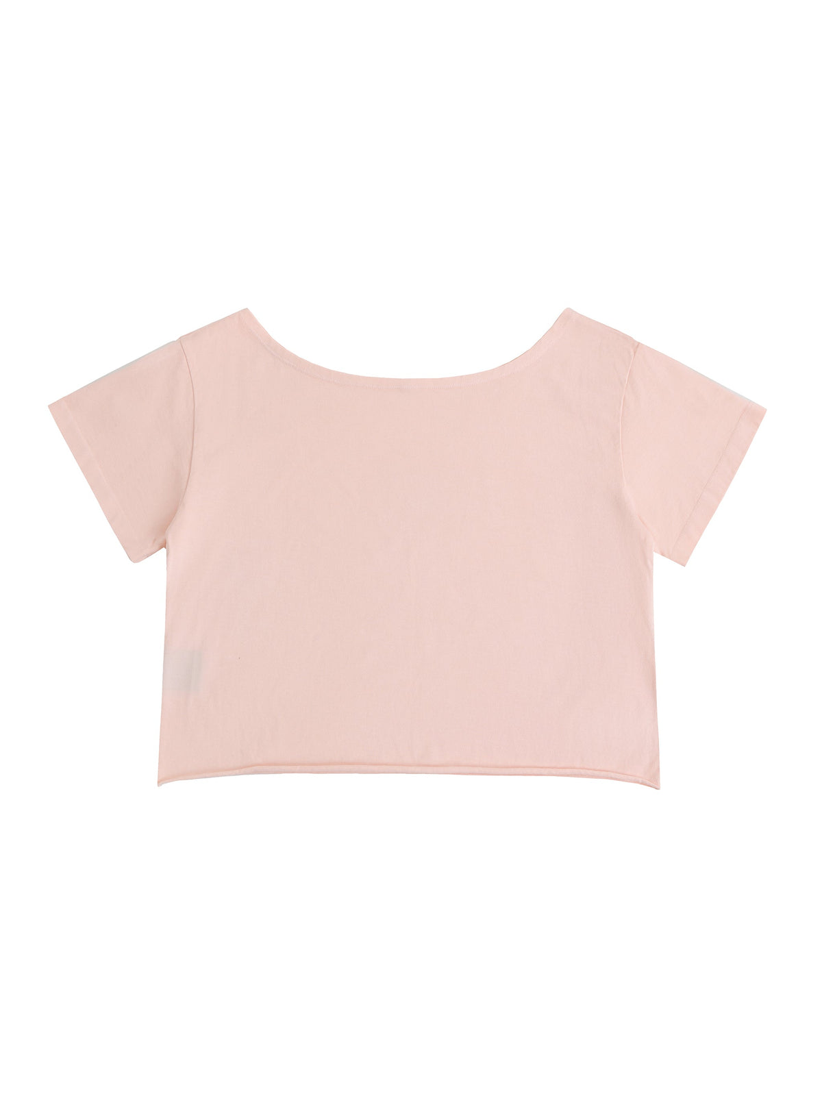 Off-Shoulder Rolled Hem Cotton T-Shirt