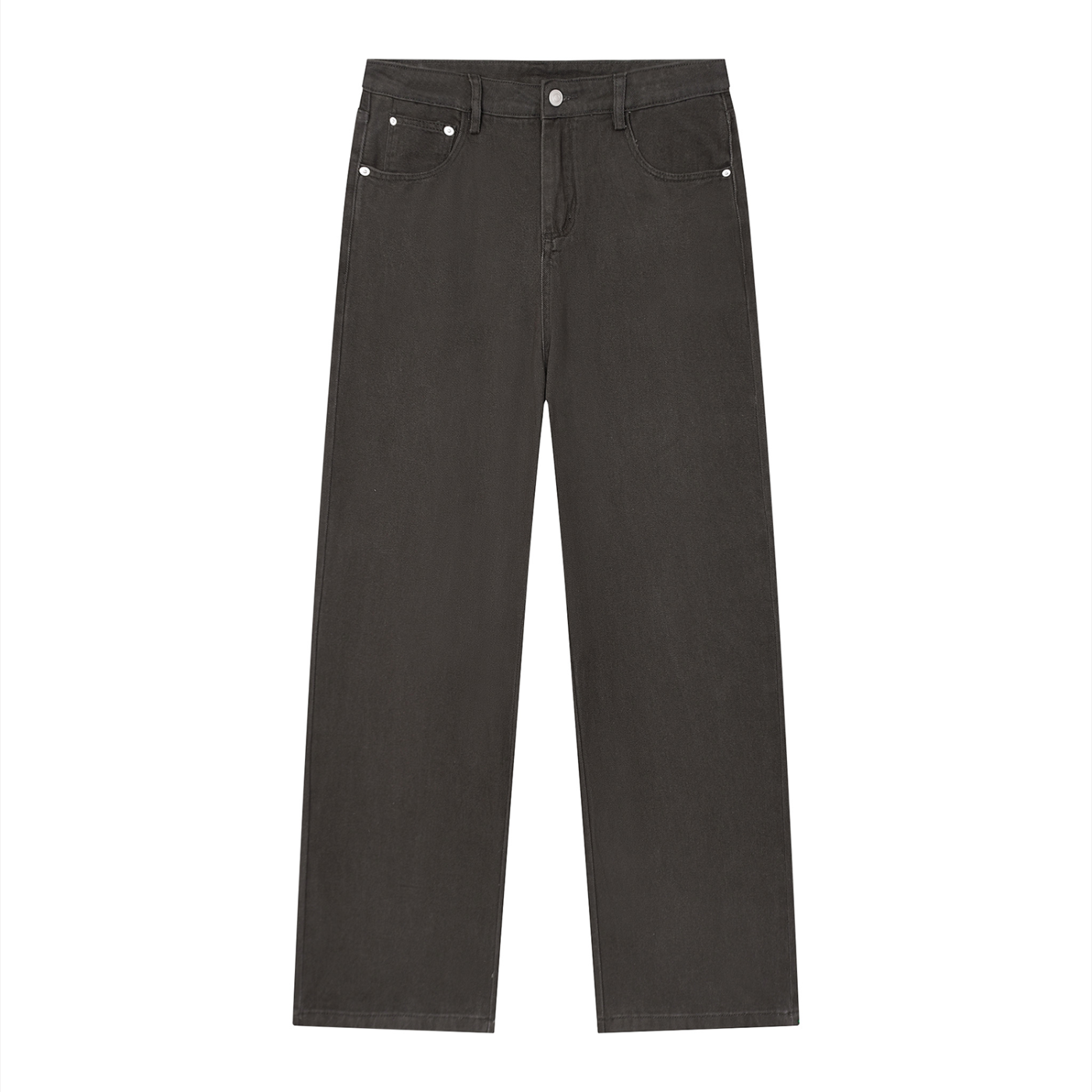 Men’s Vintage Wash Straight Leg Jeans in Dark Grey — front view