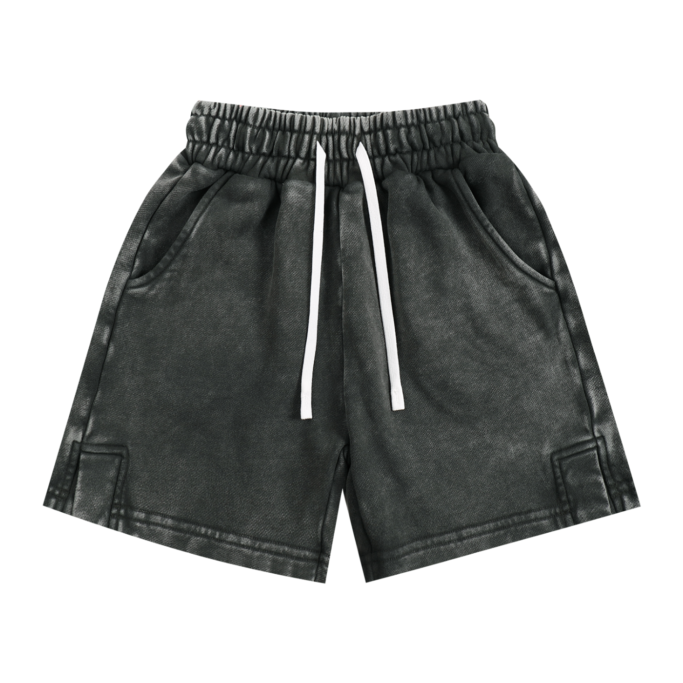 Snow Washed Kids’ Shorts in Dark Grey — front view