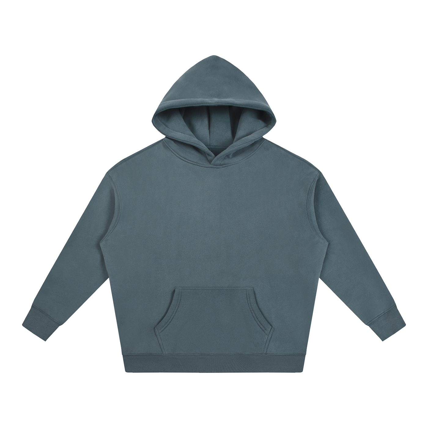 Unisex Oversize Fleeced Hoodie – Grey Blue front