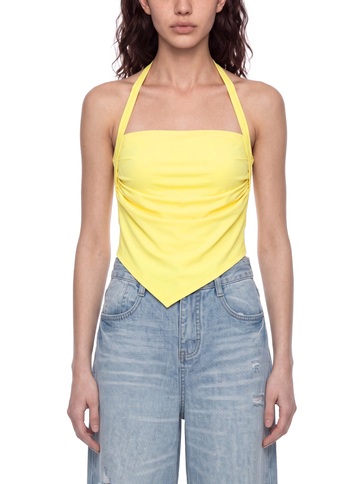 Women’s Ruched Halter Neck Yoga Tank Top