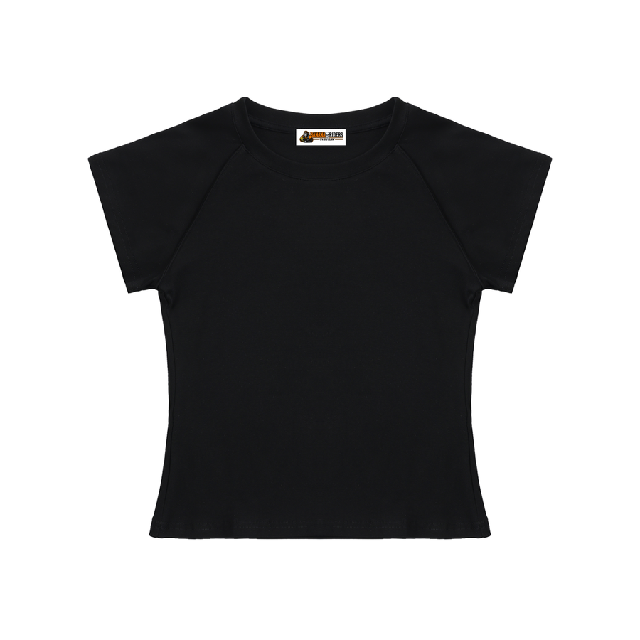 Solid Colour Raglan Sleeve Crop Top