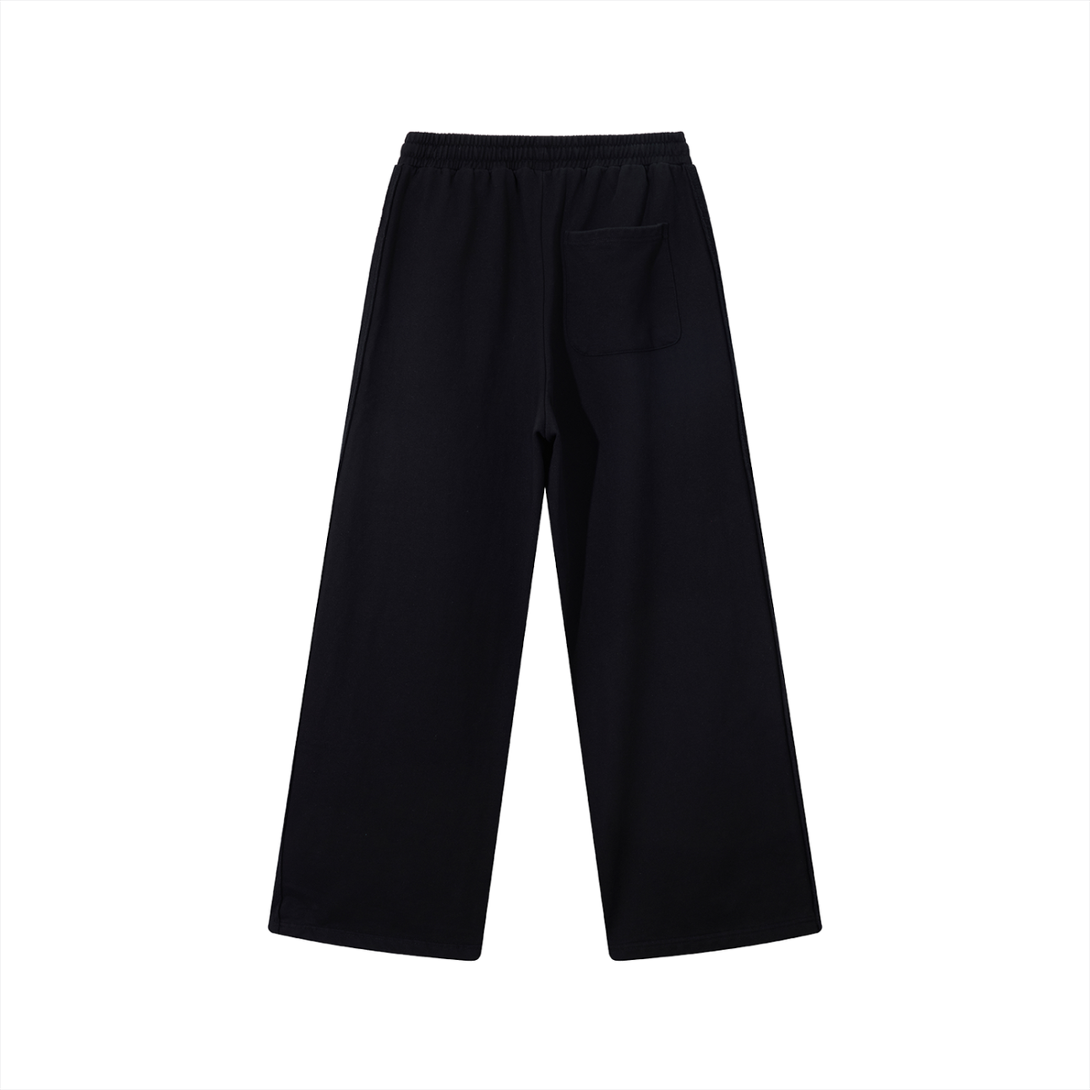 Unisex Contrast-Tape Straight-Leg Sweatpants – Black back view