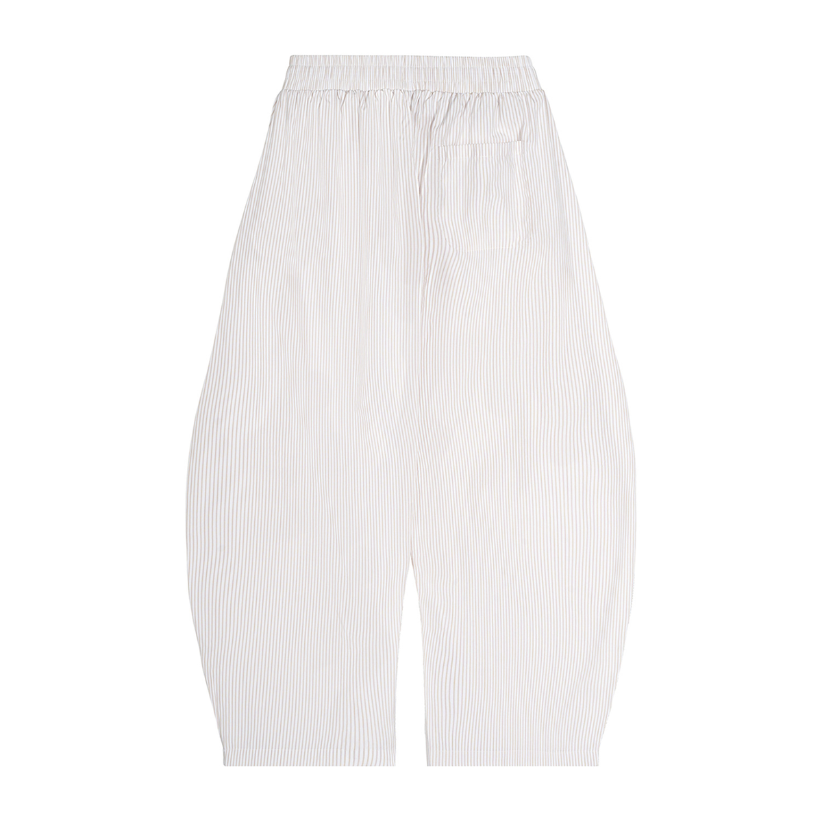 Vertical Stripe Drawstring Barrel Pants
