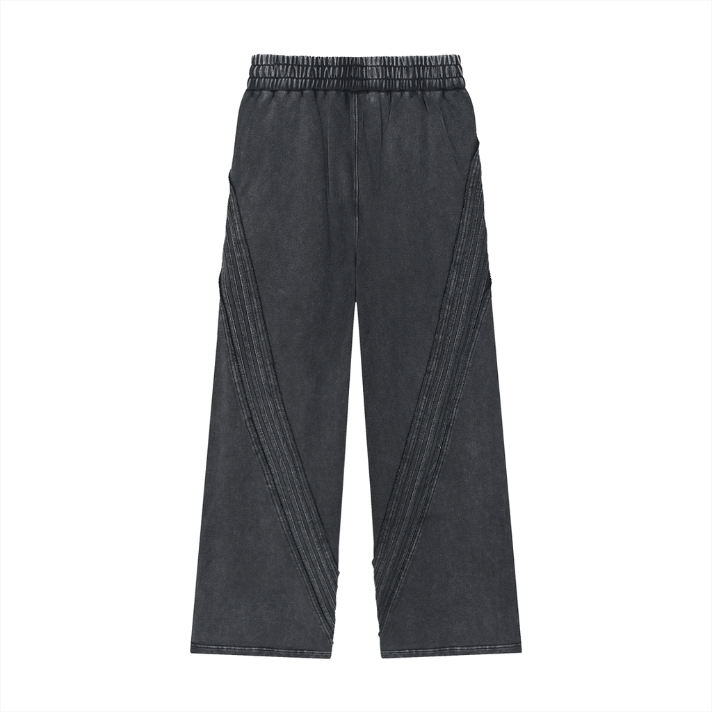 Snow Washed Tape Raw-Edge Sweatpants