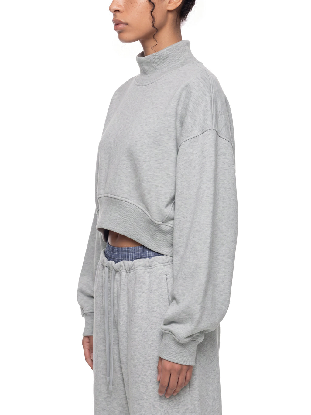 Women's Crop Mock Neck Sweatshirt