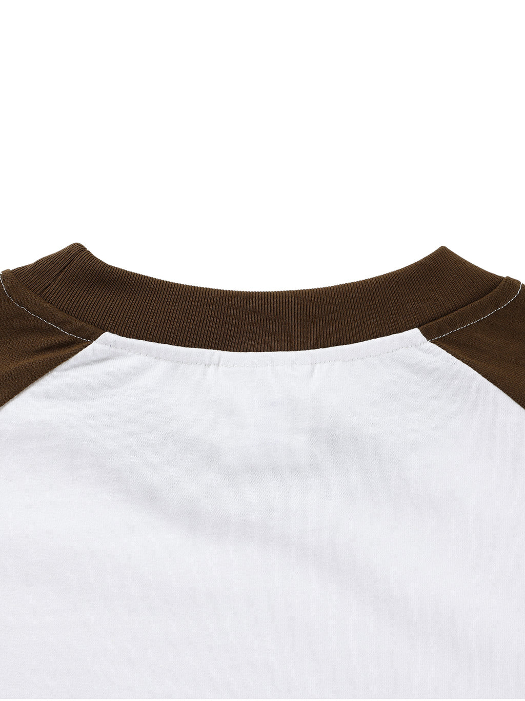 Unisex colour-blocked raglan long-sleeve T-shirt detail view