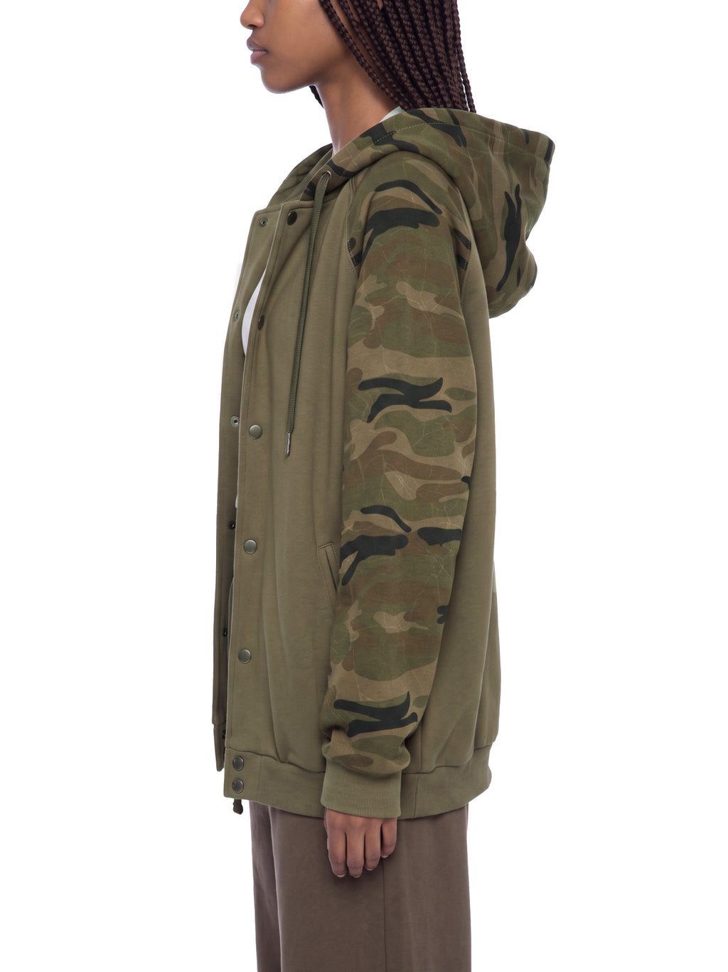 Unisex Camo-Splice Raglan Zip Hoodie
