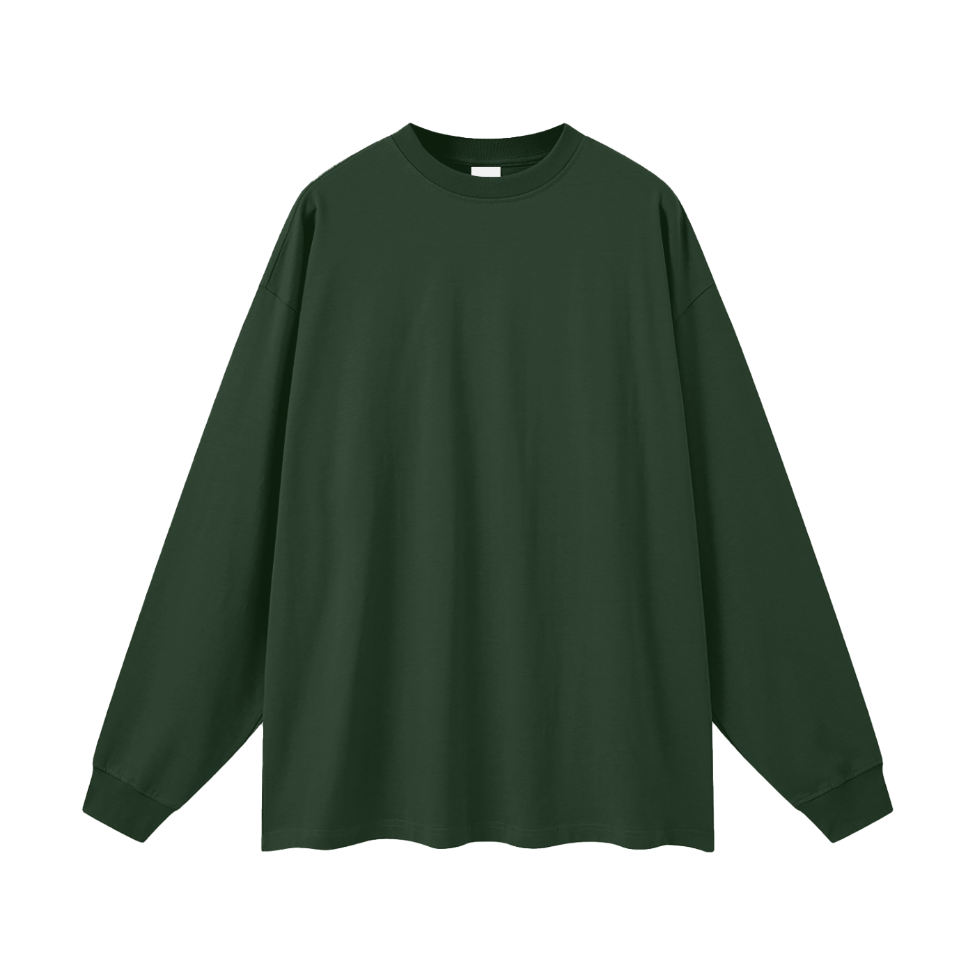 Oversized Unisex Long Sleeve T-Shirt in Blackish Green