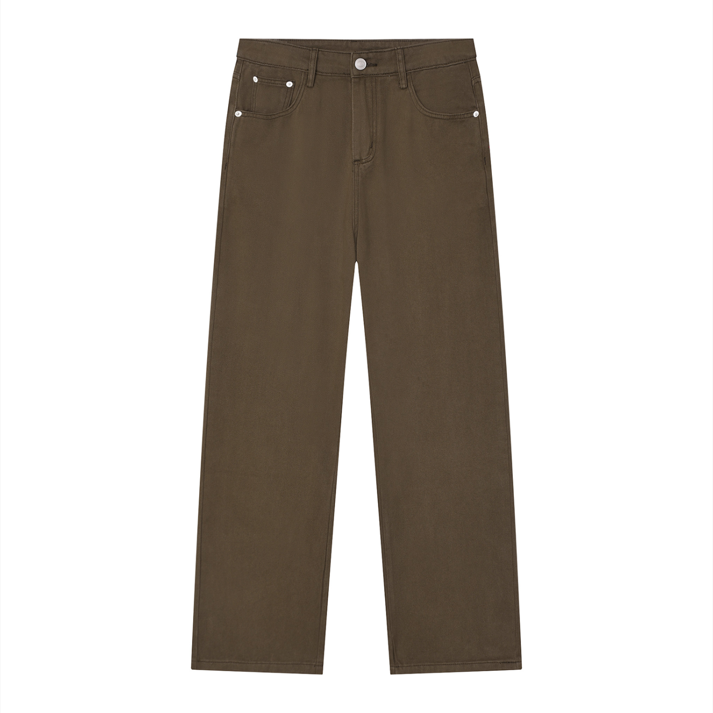 Men’s Vintage Wash Straight Leg Jeans in Brown — front view