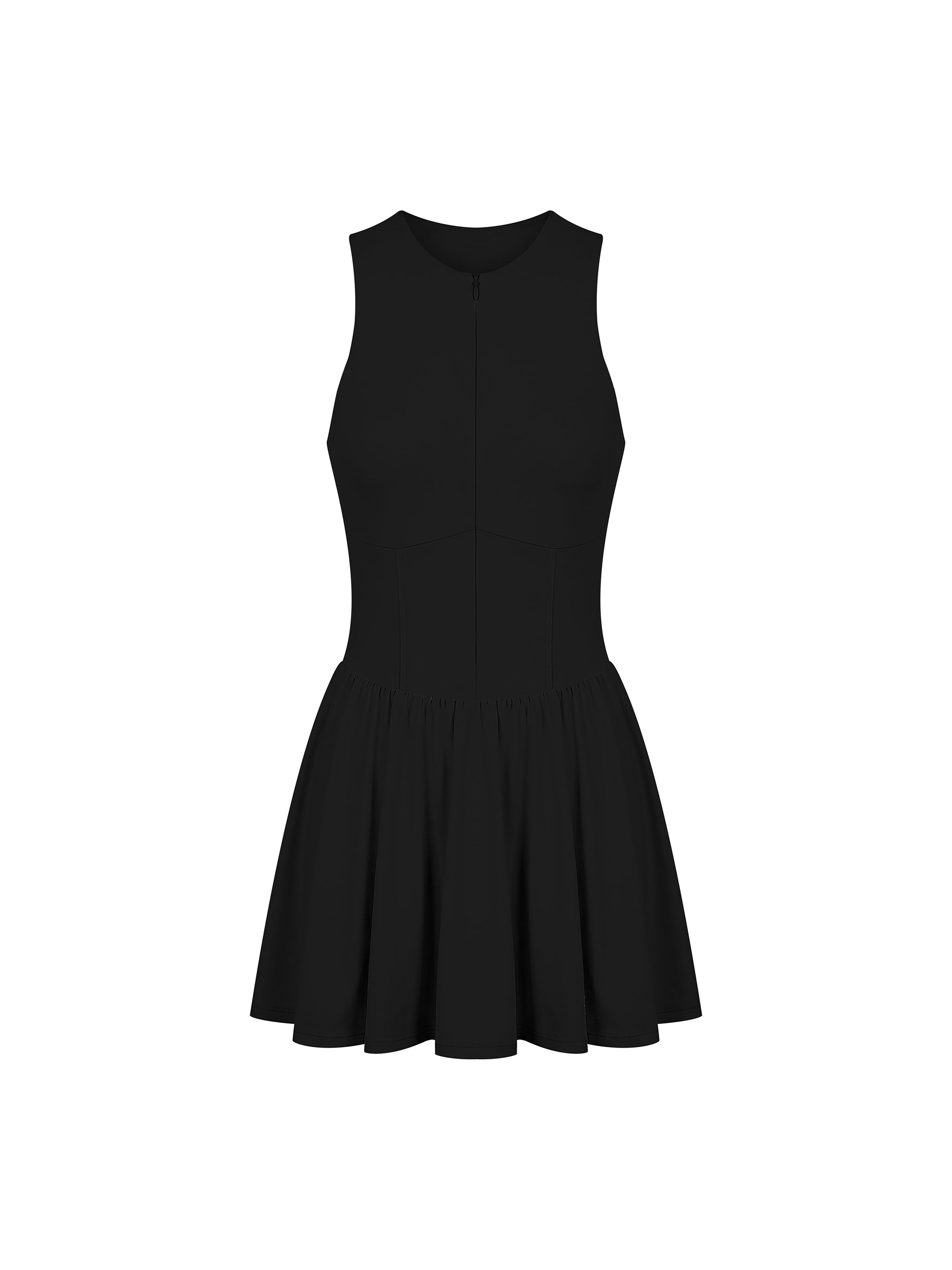 Women’s Ruched Sleeveless Full-Zip Dress