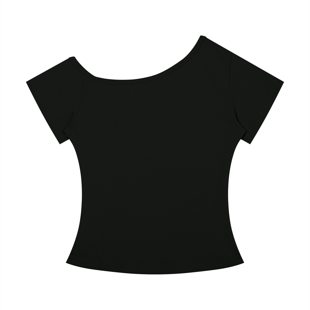Bloom Anyway women’s off-the-shoulder T-shirt in Black – back