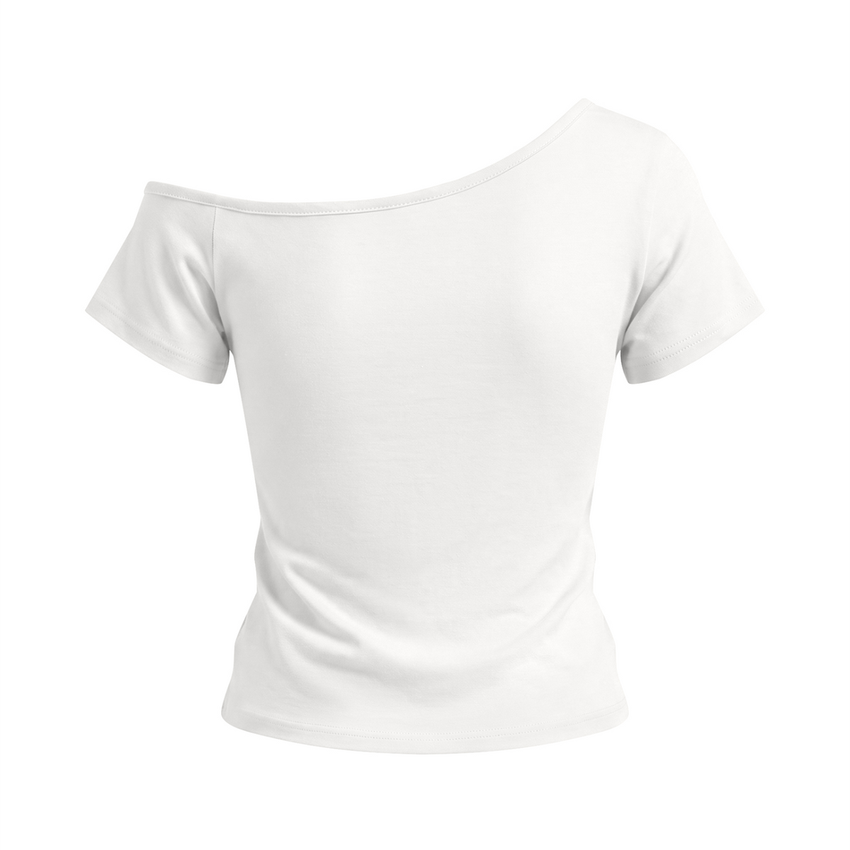 Bloom Anyway women’s off-the-shoulder T-shirt in White – back mockup