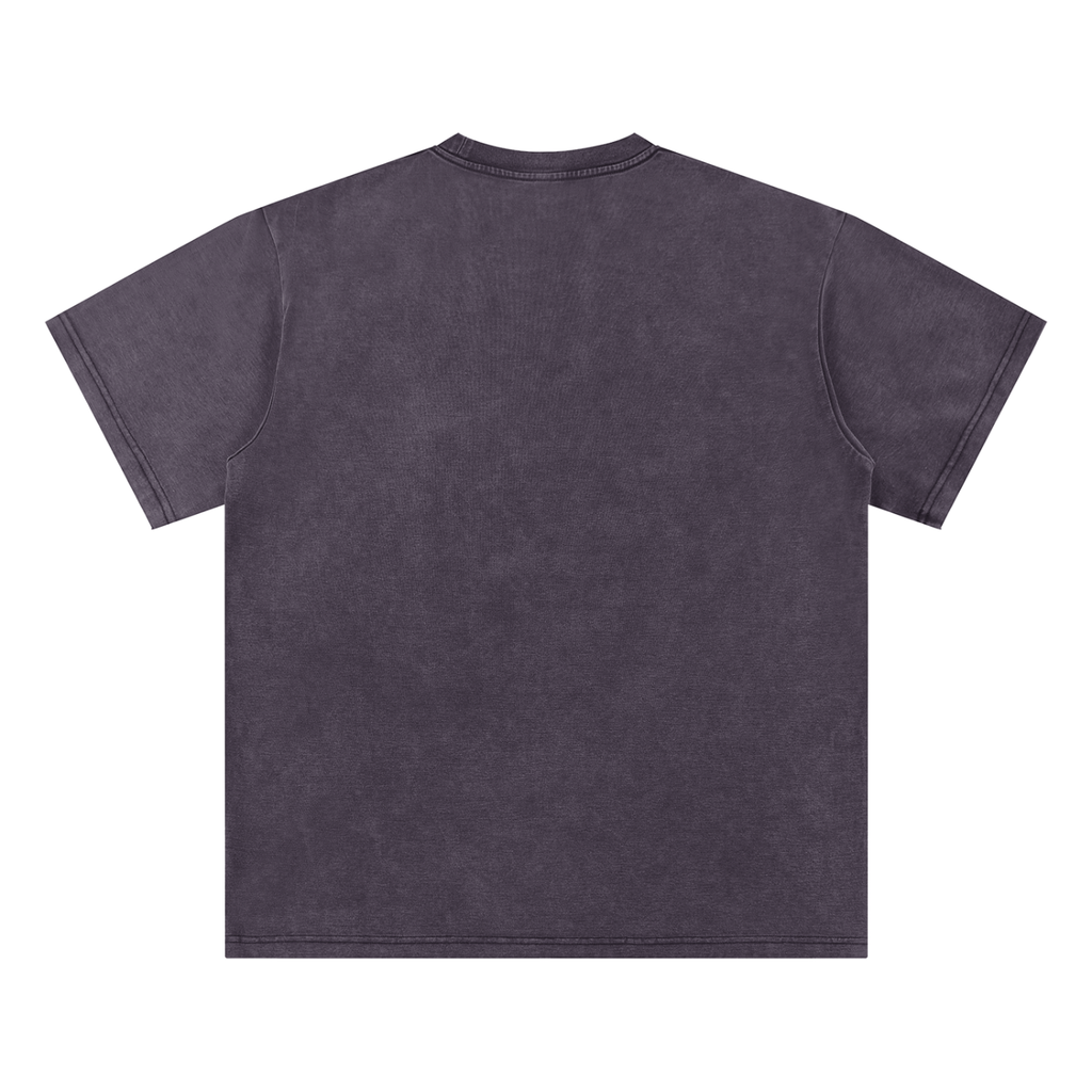 Deep Purple Unisex bamboo slub snow-washed T-shirt back view