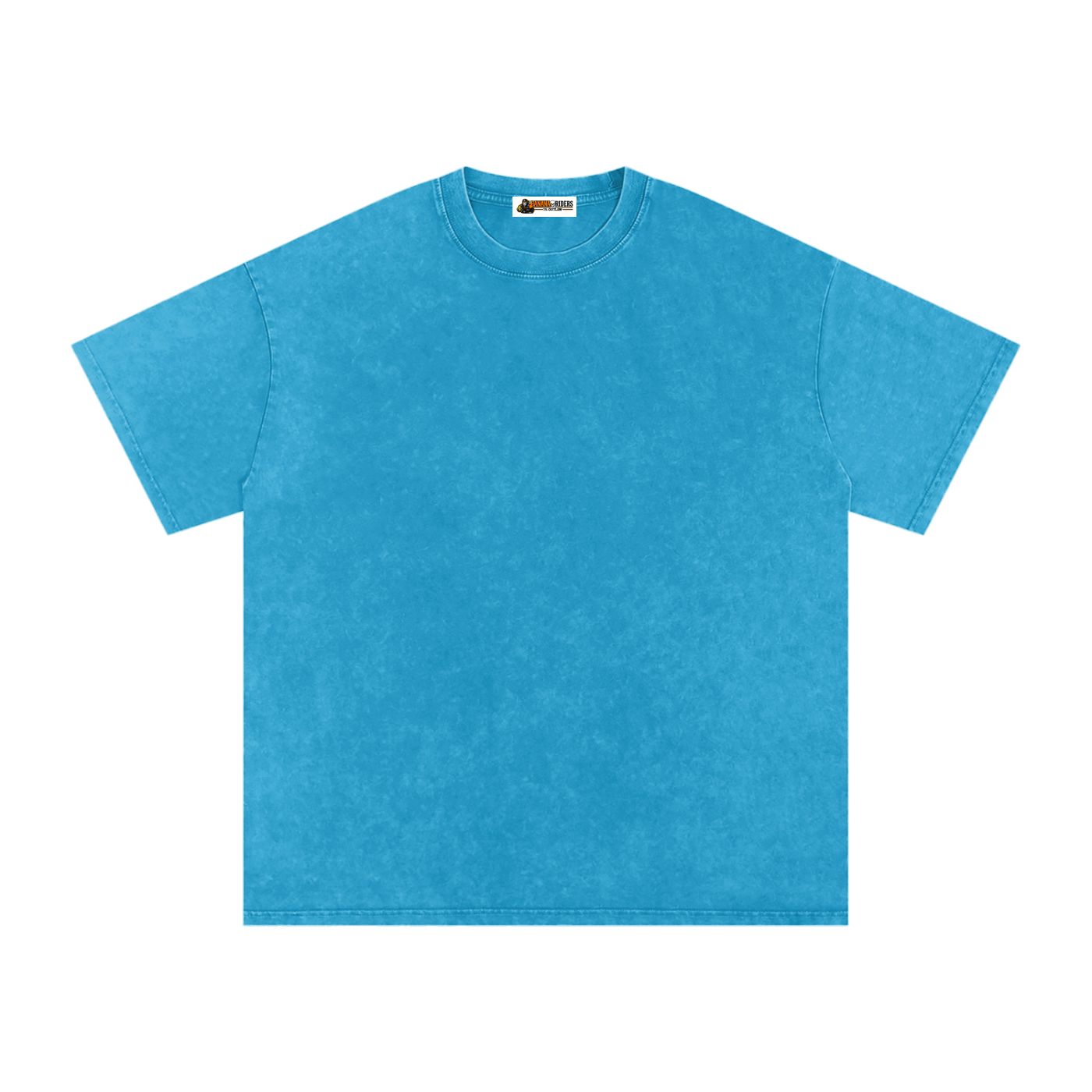 Lake Blue Snow-Washed Oversized Cotton T-Shirt – front view