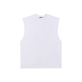 Unisex Raw-Edge Cotton Tank Top – White front