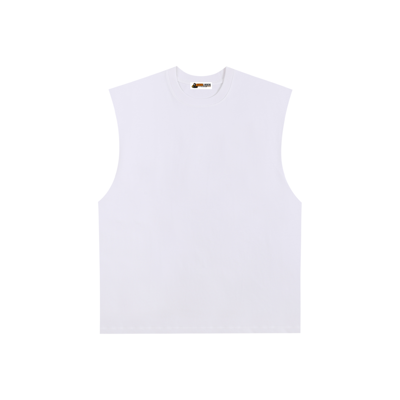 Unisex Raw-Edge Cotton Tank Top – White front