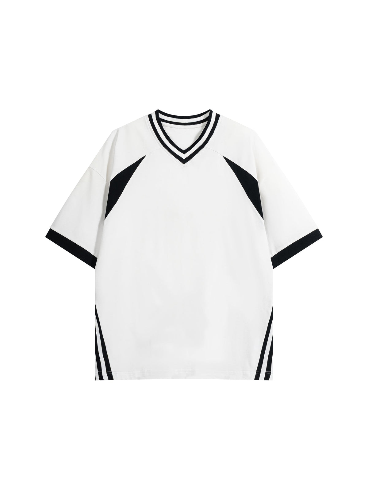 Unisex Color Block V-Neck T-Shirt