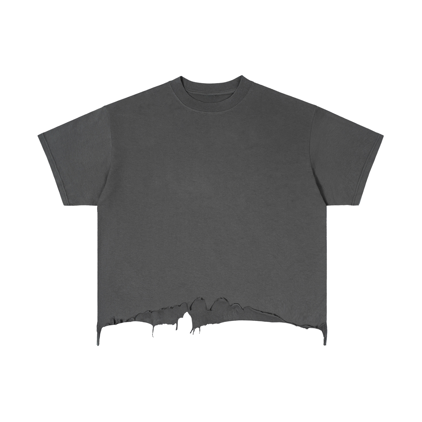 Vintage Wash Boxy Distressed-Hem T-Shirt