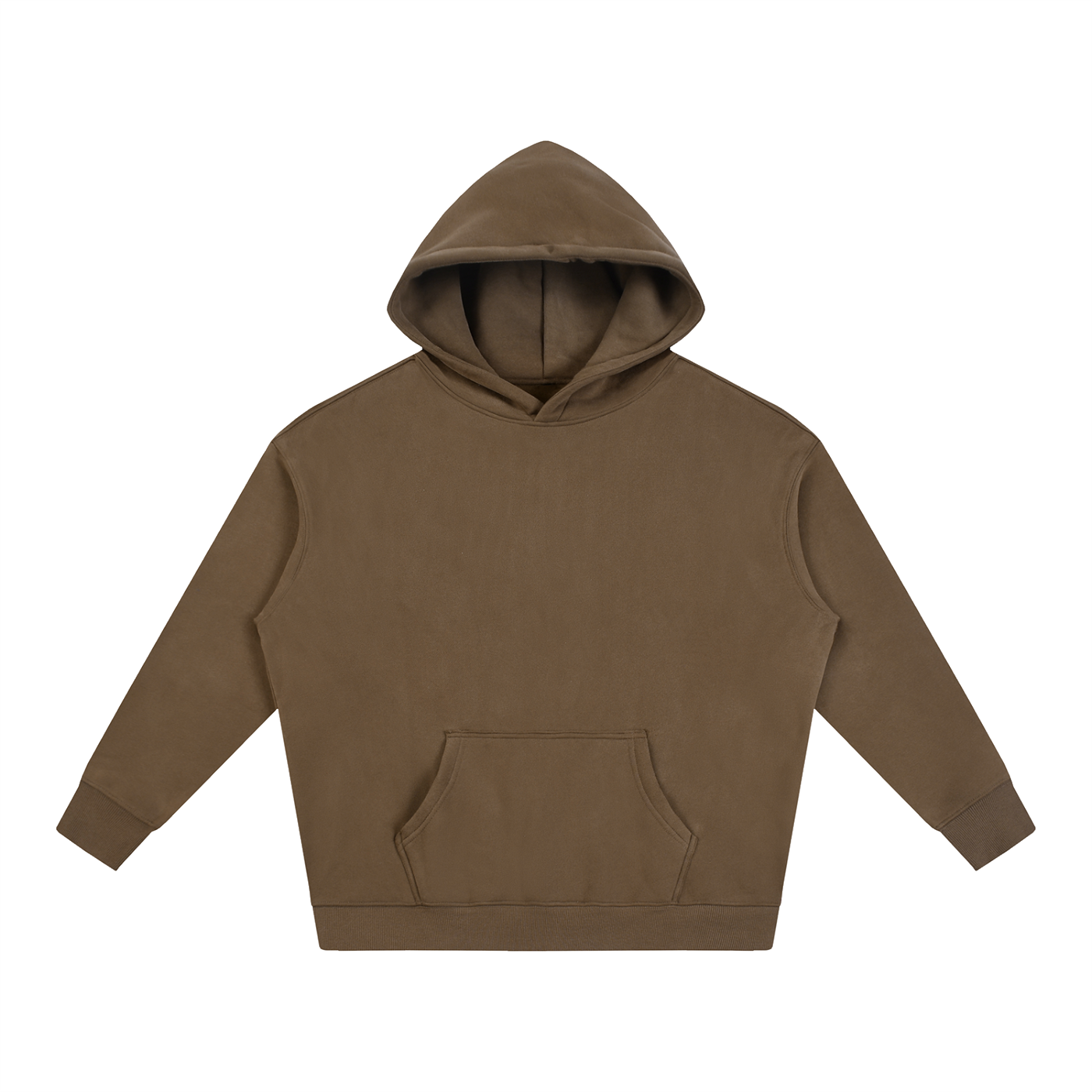 Unisex Oversize Fleeced Hoodie – Brown front