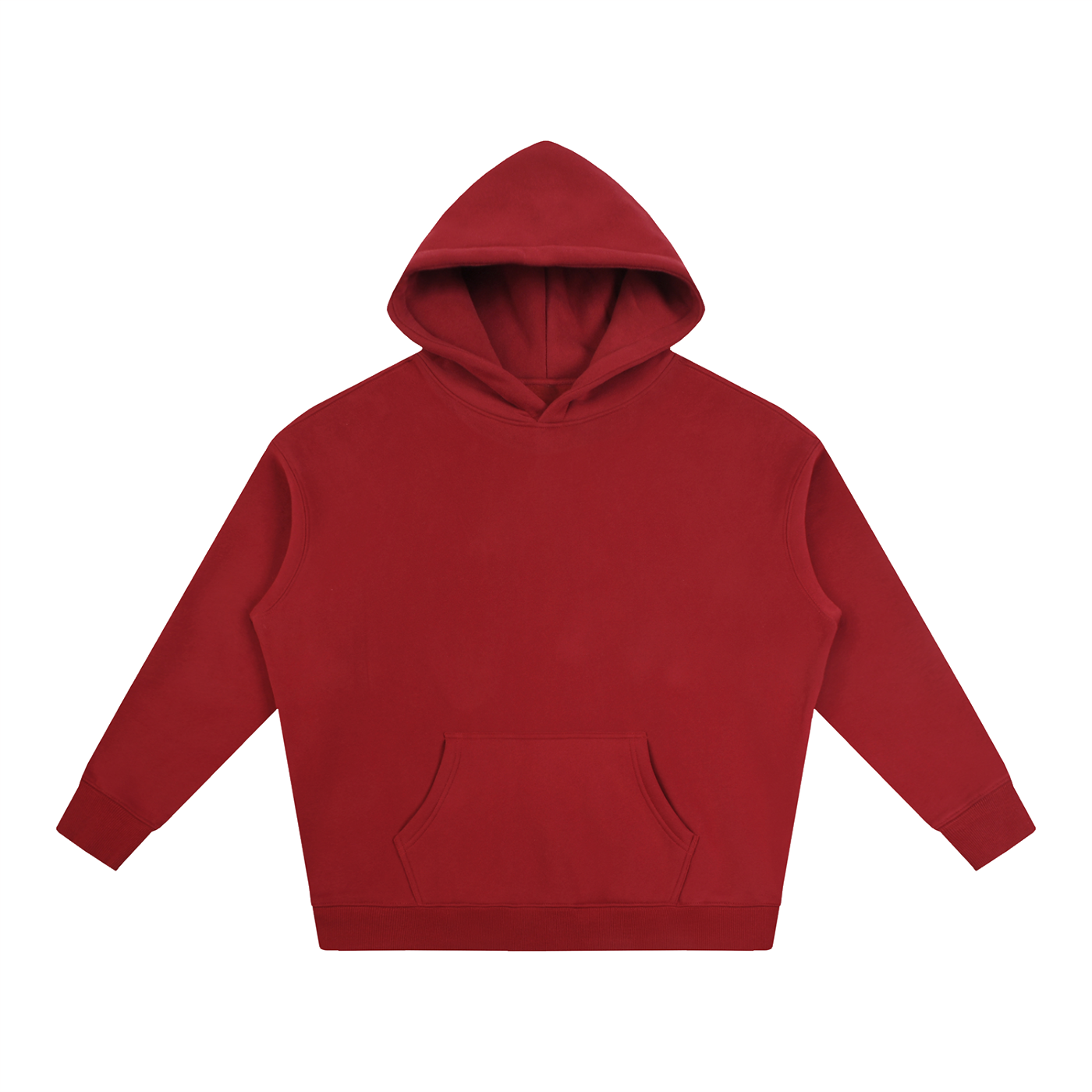 Unisex Oversize Fleeced Hoodie – Red front