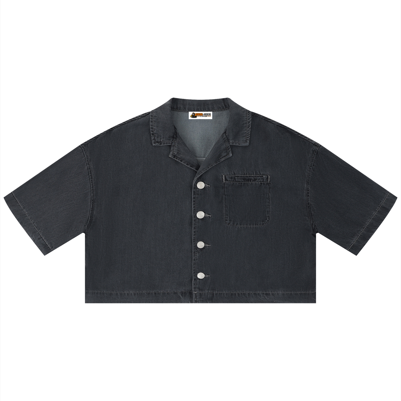 Women’s Vintage-Wash Boxy Cropped Shirt