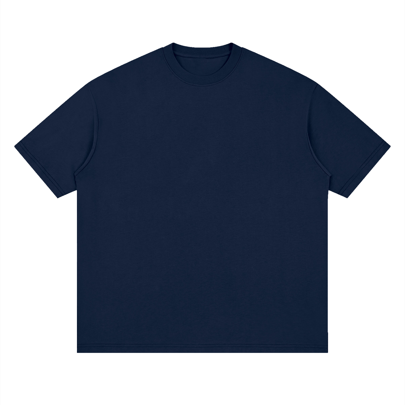 Streetwear Loose Drop Shoulder T-Shirt - Navy Blue front