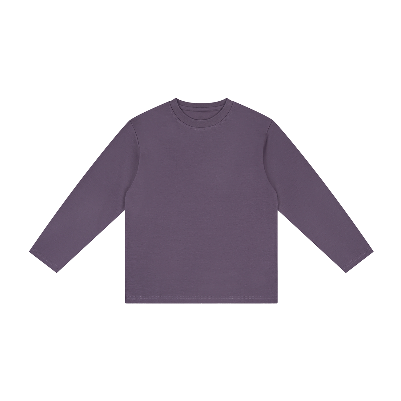 Kids’ Drop Shoulder Long Sleeve T-Shirt in Purple — front view