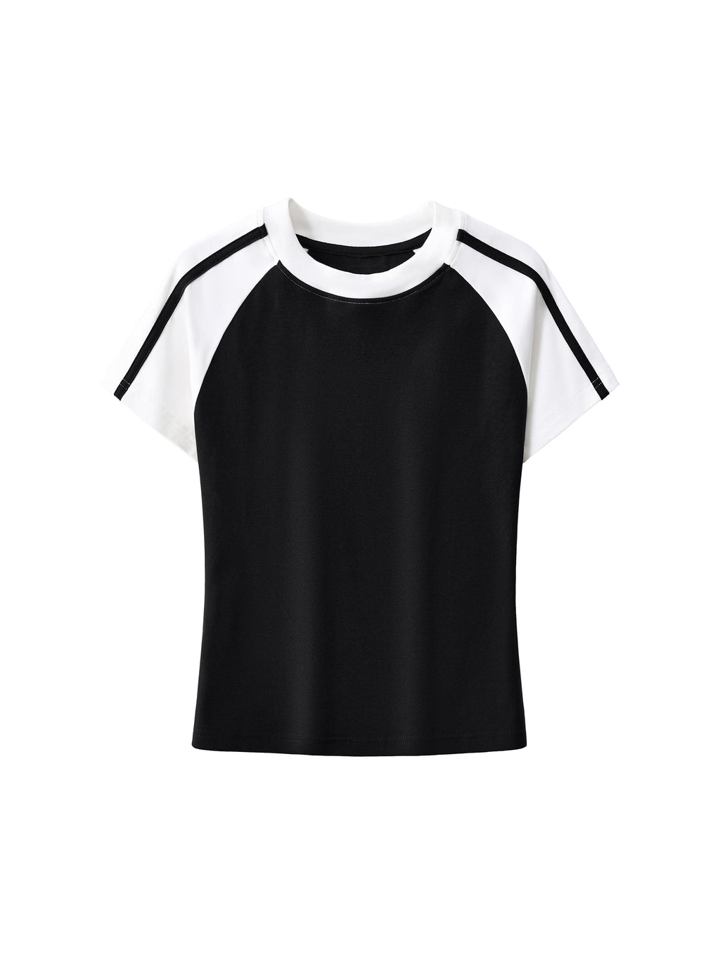 Contrast Stripes Bodycon Raglan Sleeve T-Shirt