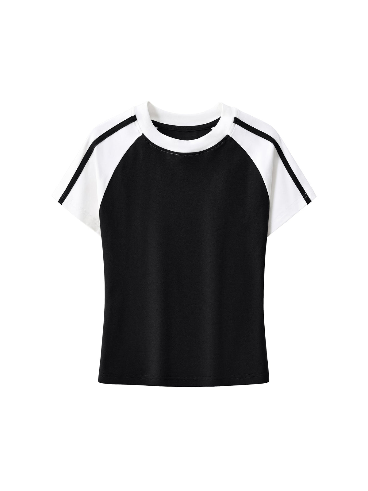 Contrast Stripes Bodycon Raglan Sleeve T-Shirt
