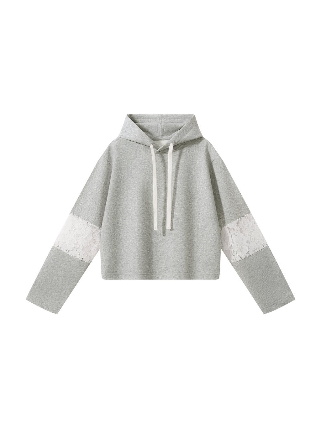 Women’s Cropped Lace-Panel Hoodie