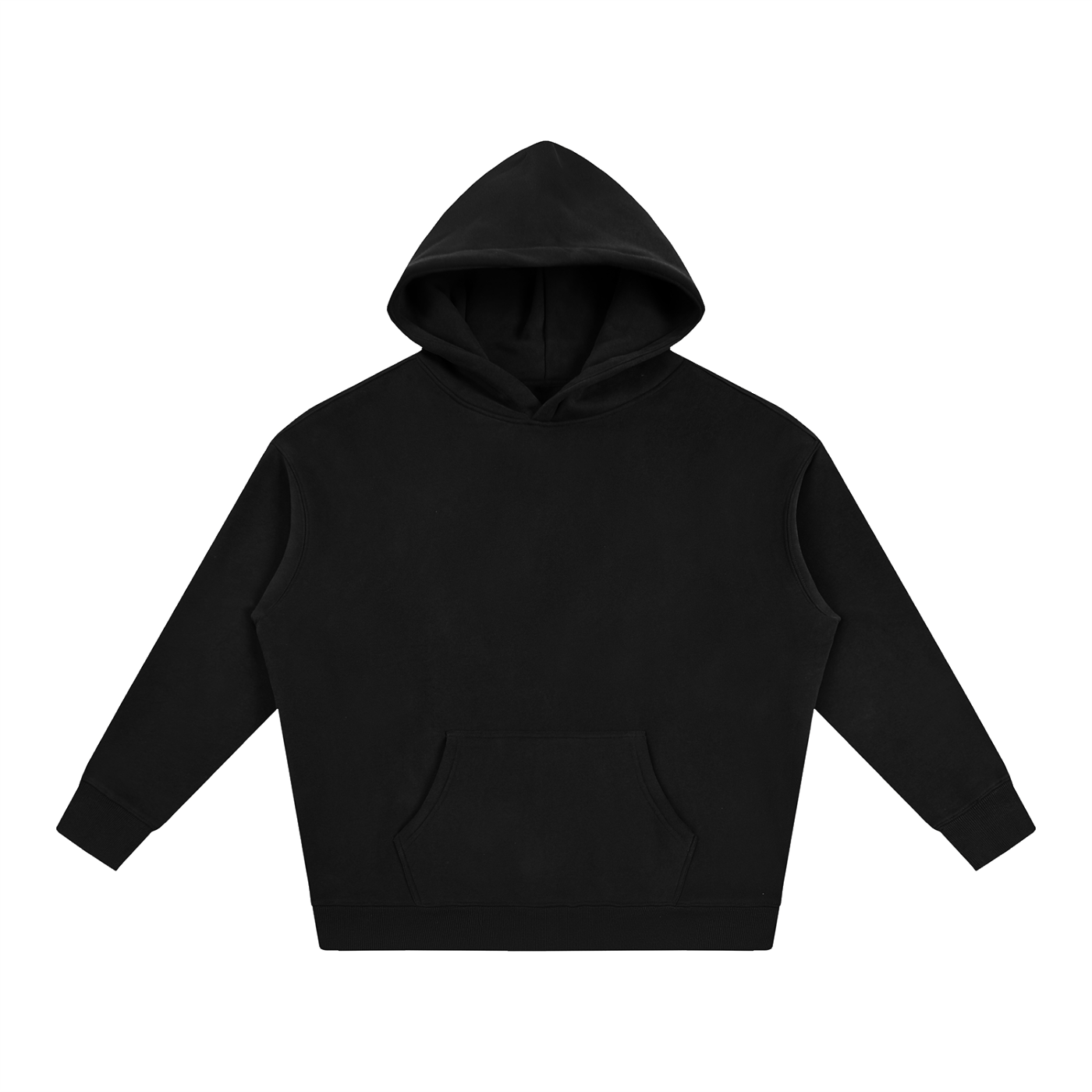 Unisex Oversize Fleeced Hoodie – Black front