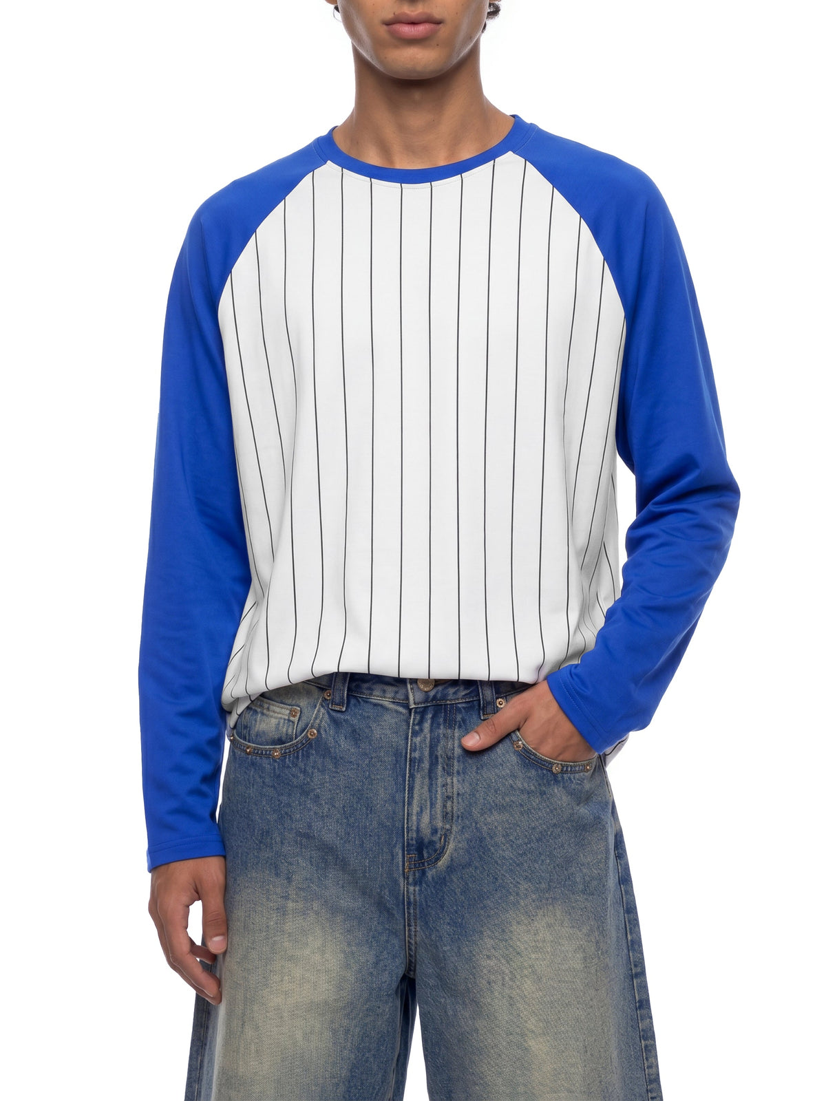 Unisex Striped Raglan Long Sleeve T-Shirt