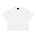 Light Apricot Unisex Boxy Half-Sleeve Raw-Edge T-Shirt front view