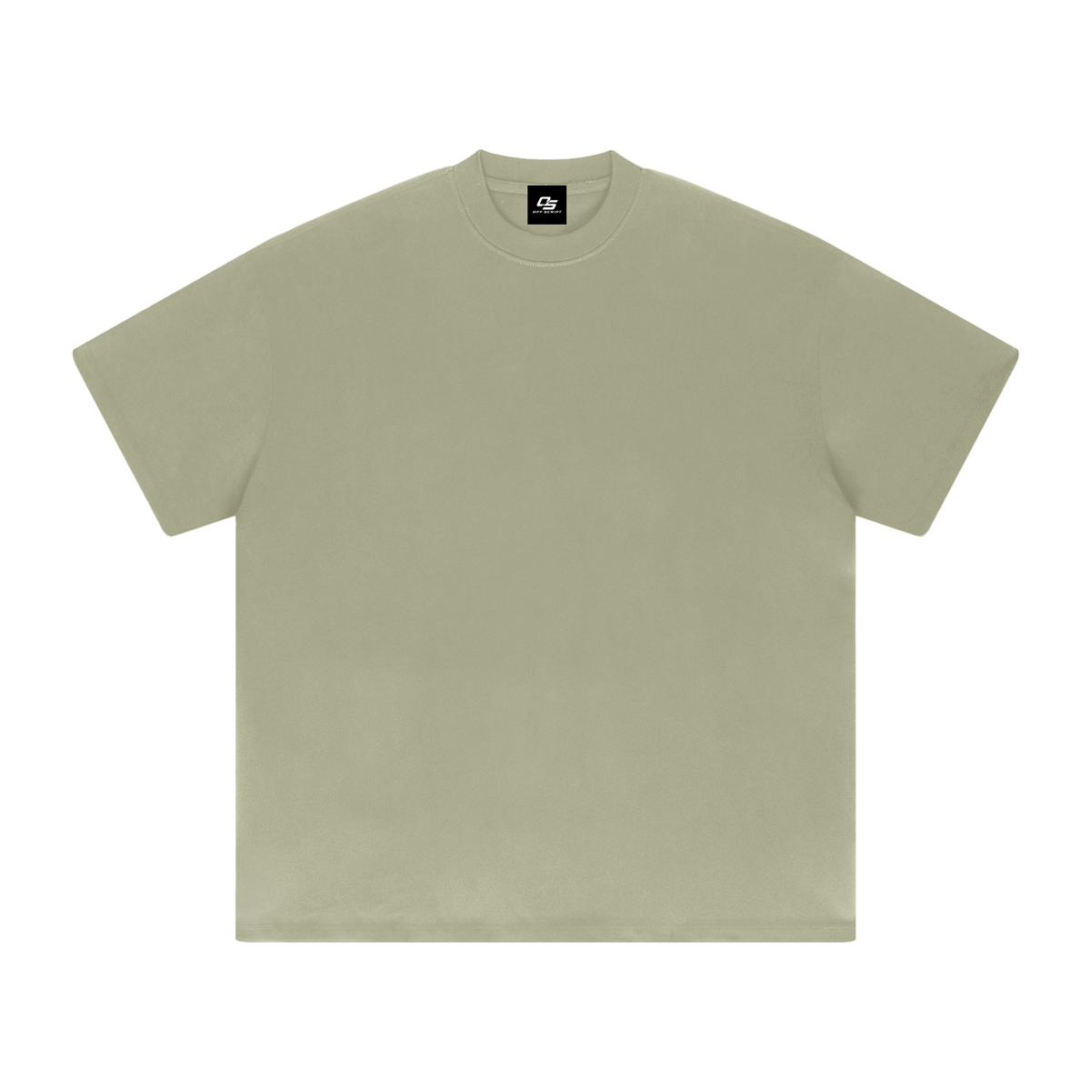 Grey Green Heavyweight Drop Shoulder T-Shirt front product view