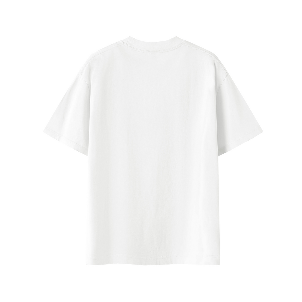 Off Script Gothic Skull Front-Print Vintage Wash Distressed T-Shirt