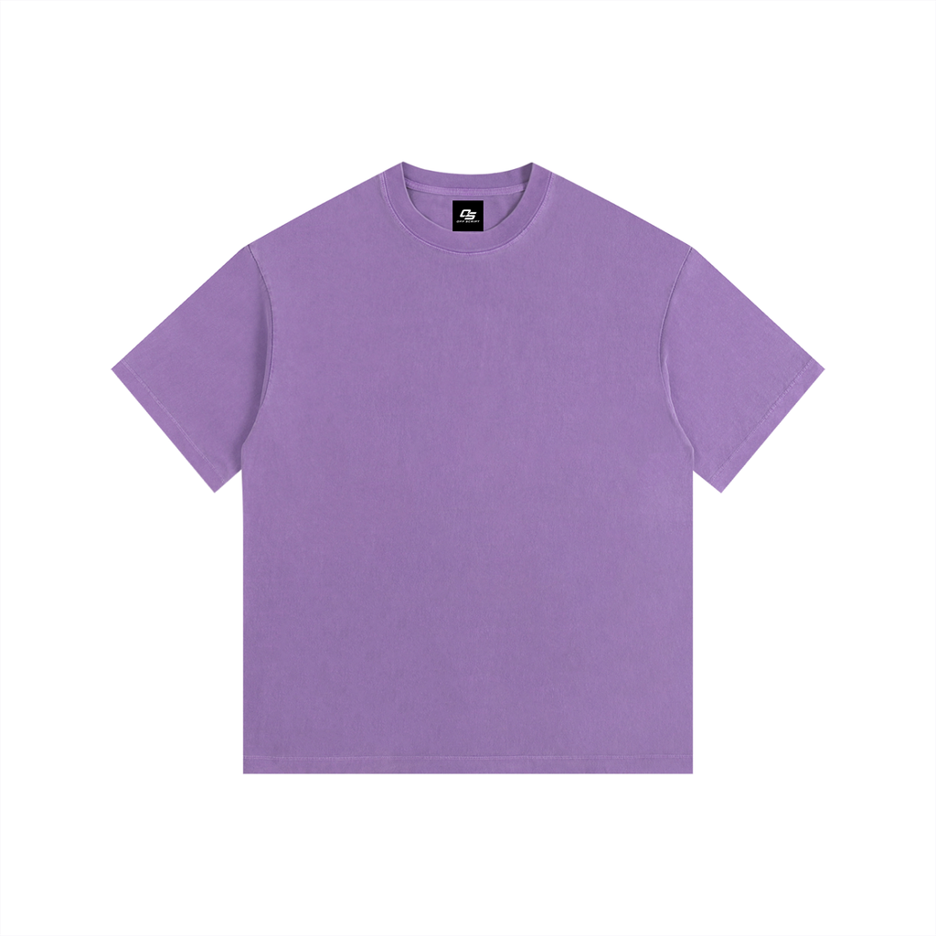 Purple Unisex Vintage-Washed Oversized Cotton T-Shirt front view