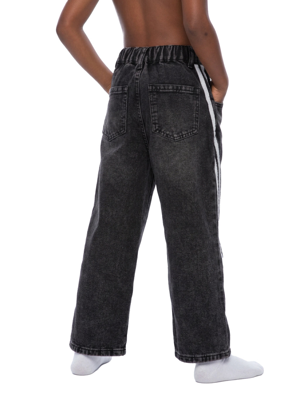 Kids' Vintage-Wash Side-Stripe Jeans