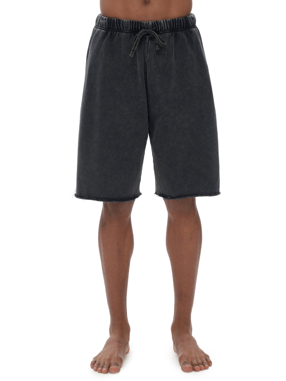 Men’s Snow Washed Raw Hem Shorts