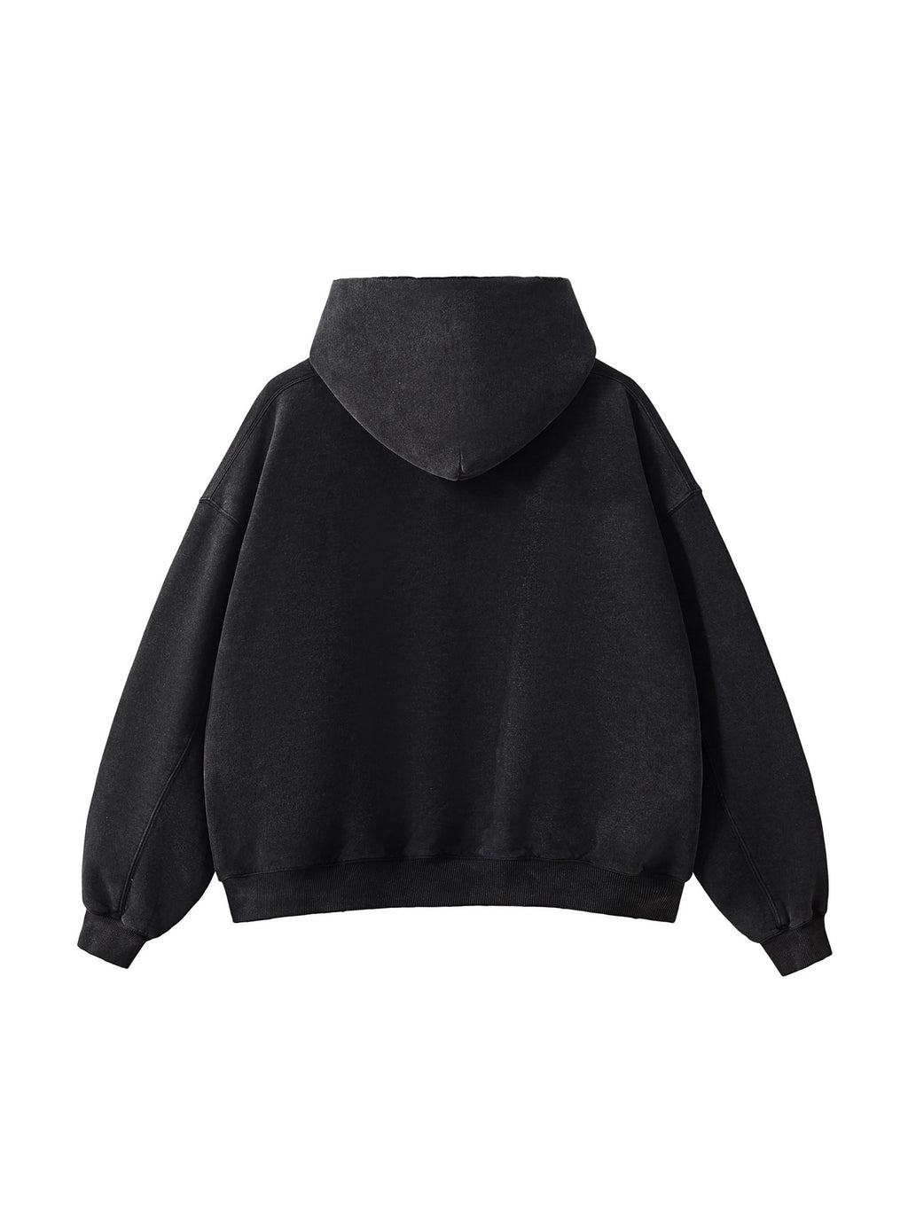 Frayed Enzyme Washed Fleece Hoodie