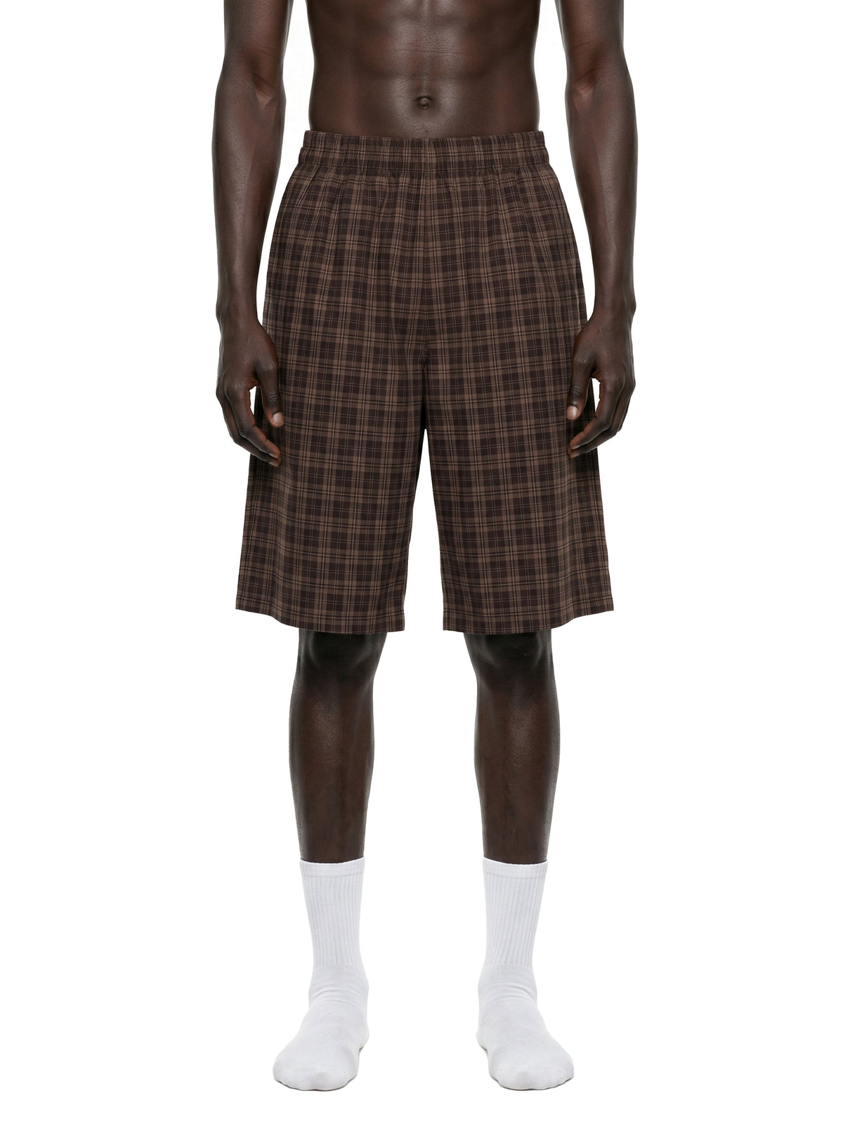 Unisex Plaid Wide-Leg Shorts