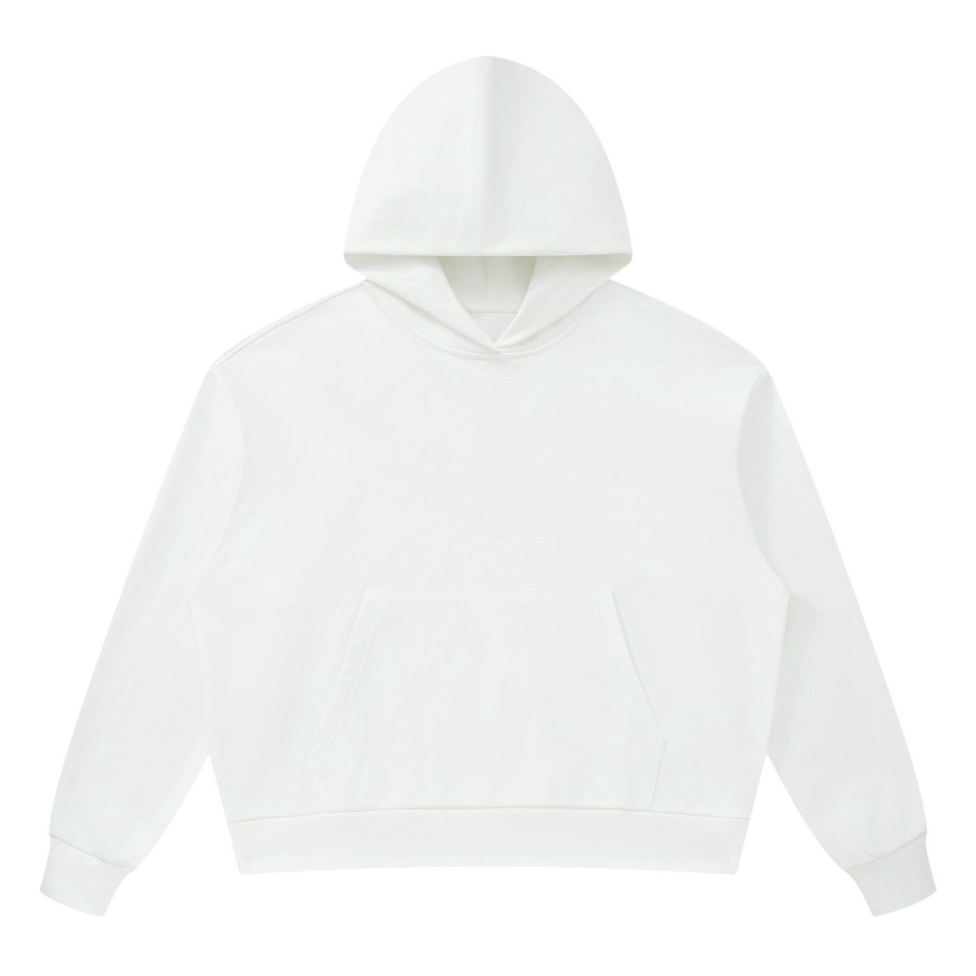 Unisex Drop Shoulder Hoodie in White — front view